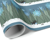 Cadeau Papier d'enveloppement d'orignaux, de lapins et de (Coin rond)