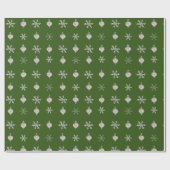 Cadeau Papier d'enveloppement d'ornement de flocon vert (Plat)