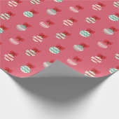 Cadeau Papier d'enveloppement d'ornement rose de Noël (Coin)