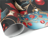 Cadeau Papier d'enveloppement d'ornements complexes en cr (Coin rond)