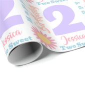 Cadeau Papier d'enveloppement du 2e anniversaire (Coin rond)