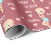 Cadeau Papier d'enveloppement du cancer du sein (Coin rond)