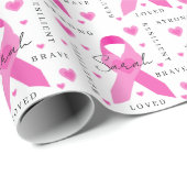 Cadeau Papier d'enveloppement du cancer du sein (Coin rond)