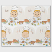 Cadeau Papier d'enveloppement du chef au travail (Plat)