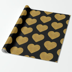 Cadeau Papier d'enveloppement du coeur d'or