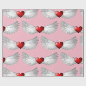 Cadeau Papier d'enveloppement du coeur FENCÉ (Plat)