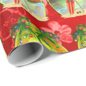 Cadeau Papier d'enveloppement du coucher de soleil de Noë (Coin rond)