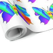 Cadeau Papier d'enveloppement du coucher de soleil papill (Coin rond)