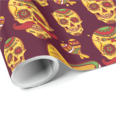 Cadeau Papier d'enveloppement du crâne de sucre (Coin rond)