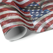 Cadeau Papier d'enveloppement du drapeau américain (Coin rond)