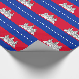 Cadeau Papier d'enveloppement du drapeau du Cambodge patr