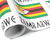 Cadeau Papier d'enveloppement du drapeau du Zimbabwe (Coin rond)