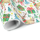 Cadeau Papier d'enveloppement du matin de Noël (Coin rond)