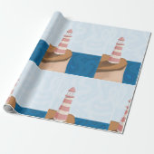 Cadeau Papier d'enveloppement du phare rayé (Déroulé)