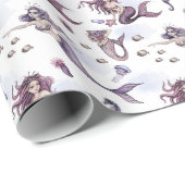 Cadeau Papier d'enveloppement du thème Mignonne sirène (Coin rond)