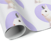 Cadeau Papier d'enveloppement du visage de lapin de Pâque (Coin rond)