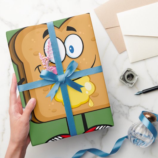 Cadeau Papier d'enveloppement du visage de toast