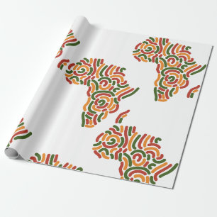 Cadeau Papier d'enveloppement dynamique inspiré de l'Afri
