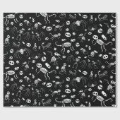 Cadeau Papier d'enveloppement éffrayant pour squelettes (Plat)