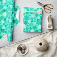 Papier d'enveloppement électrique à fleur vert rét