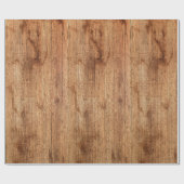 Cadeau Papier d'enveloppement en bois clair rustique (Plat)