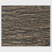 Cadeau Papier d'enveloppement en bois foncé rustique (Plat)