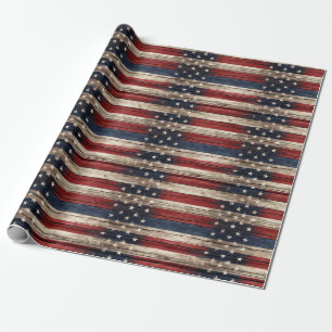 Cadeau Papier d'enveloppement en bois patriotique