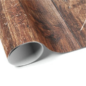Cadeau Papier d'enveloppement en bois rustique (Coin rond)