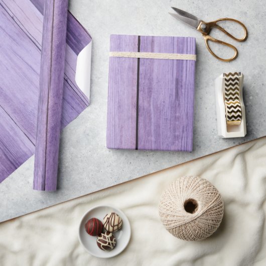 Cadeau Papier d'enveloppement en bois violet rustique (Artisanat)