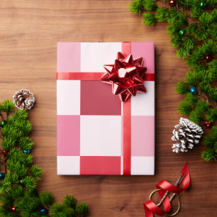 Cadeau Papier d'enveloppement en carton rose et rouge