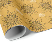 Cadeau Papier d'enveloppement en fibre jaune betercup (Coin rond)