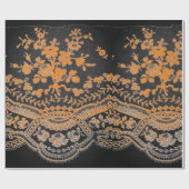 Cadeau Papier d'enveloppement en LACE NOIR ET ORANGE (Plat)