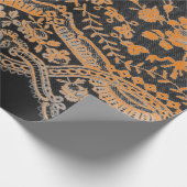 Cadeau Papier d'enveloppement en LACE NOIR ET ORANGE (Coin)