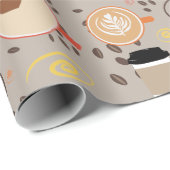 Cadeau Papier d'enveloppement en latte de café (Coin rond)
