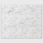 Cadeau Papier d'enveloppement en marbre argenté Snowflake (Plat)