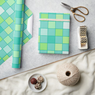 Cadeau Papier d'enveloppement en mosaïque verte