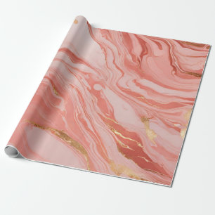 Cadeau Papier d'enveloppement en or rose rouge brun