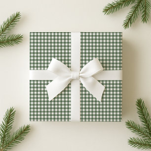 Cadeau Papier d'enveloppement En vichy vert de vacances
