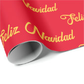 Cadeau Papier d'enveloppement Feliz Navidad (Coin rond)