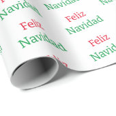 Cadeau Papier d'enveloppement Feliz Navidad (Coin rond)