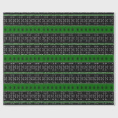 Cadeau Papier d'enveloppement Festif noir et vert (Plat)