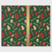 Cadeau Papier d'enveloppement Festive Joyeux Noël (Plat)