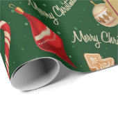 Cadeau Papier d'enveloppement Festive Joyeux Noël (Coin rond)