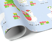 Cadeau Papier d'enveloppement Festive Llama Christmas (Coin rond)