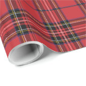 Cadeau Papier d'enveloppement Festive Rouge Plaid (Coin rond)
