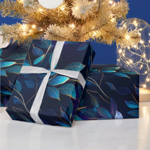 Cadeau Papier d'enveloppement Feuille bleu brillant