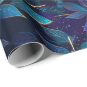 Cadeau Papier d'enveloppement Feuille bleu brillant (Coin rond)