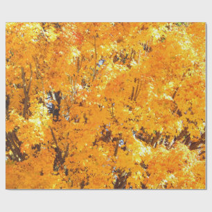 Cadeau Papier d'enveloppement Feuille d'or d'automne