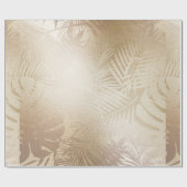 Cadeau papier d'enveloppement feuille en or tropical (Plat)