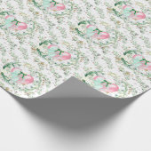 Cadeau Papier d'enveloppement Feuille et Coeurs roses (Coin)